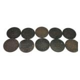 x10- Canadian large cents -x10 cents -Sold by