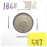 1868 Shield nickel