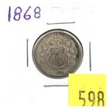 1868 Shield nickel
