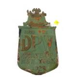 Metal DPW State of New York 1929 sign, slight
