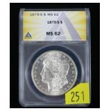 1879-S Morgan dollar ANACS slab certified MS-62