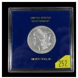 1880 Morgan dollar in U.S. Government holder, gem