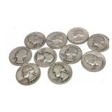 x10- Quarters, 90% silver -x10 quarters -Sold by