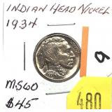 1934 Buffalo nickel, Unc.