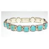 Mexican sterling silver 7' bezel set turquoise