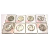x8- Half dollars, 90% silver -8 half dollars