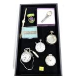 Lot, pocket watches, stop watch, watch case,