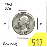 1943 Washington quarter, D/D