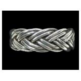 Sterling silver braid design band ring, size 6.5