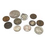 Lot, coins and tokens with silver, 11 pcs.