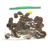 Lot, wheat cents, 100 pcs.