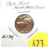 1963 Lincoln cent, Proof