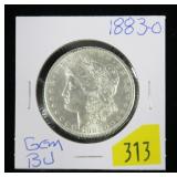 1883-O Morgan dollar, gem BU