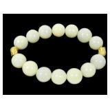 Flexible green onyx 15mm bead bracelet