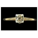 14K Yellow and white gold ring setting, size 8,