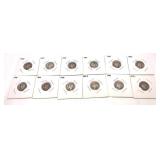 x12- Mercury dimes, mixed dates -x12 dimes -