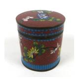 Chinese Cloisonne Round Covered Box, 3 1/4'