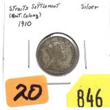 1910 Straits Settlement 10-cents