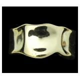 Sterling silver gold wash modernist band ring,