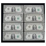x8-$1 Federal Reserve notes series 1963B -x8