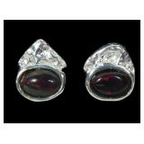 Sterling silver black opal post earrings
