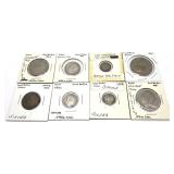 x8- British silver coins -x8 coins -Sold by the