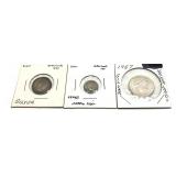 x3- World silver coins -x3 coins -Sold by the