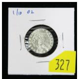 Indian Head .999 Fine Silver 1/10 Troy oz. round,