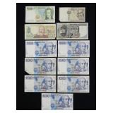 Lot, world notes, 11 pcs.