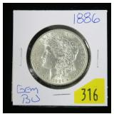 1886 Morgan dollar, gem BU
