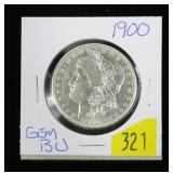 1900 Morgan dollar, gem BU