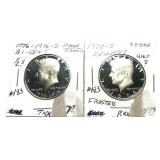 x2- Proof Kennedy half dollars: 1976-S, 1978-S -x2