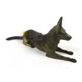 Cast Metal German Shepherd marked JB928, Brass