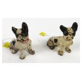 Lot, 2 Boston Terrier Cast Iron Dogs, 3' high