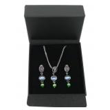 Sterling silver post earrings with multi-colored