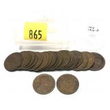 Lot, 1916/1916-D Lincoln cents, 21 pcs.