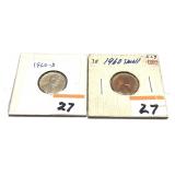 Lot, 1960 cents with small date, 2 pcs.