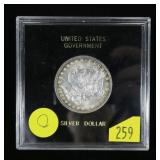 1882-O Morgan dollar in U.S. Government holder, BU