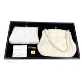 Lot, vintage beaded bags, compact and lipstick