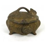 Art Nouveau Cast Metal Jewelry Casket marked 1