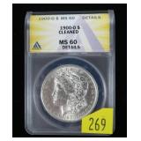 1900-O Morgan dollar ANACS slab certified MS-60