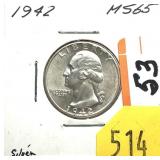1942 Washington quarter, Unc.