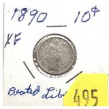 1890 Seated Liberty dime