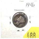 1916 Mercury dime