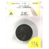 1810U.S. Large cent ANAC slab certified F12