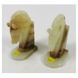 Lot, 2 Carved Onyx Trojan Horsehead Bookends,