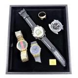 Lot, quartz men's watches and 18K gold plated
