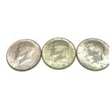 x3- Half dollars, 40% silver -3 half dollars