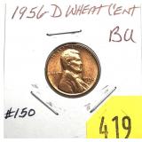 1956-D Lincoln cent, Unc.