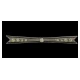Sterling silver Art Deco bar pin, approx. 2.75' L.